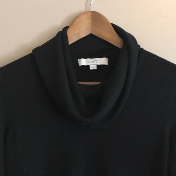 LOFT Black Cowl Neck Lightweight Sweater - Picture 4 of 5